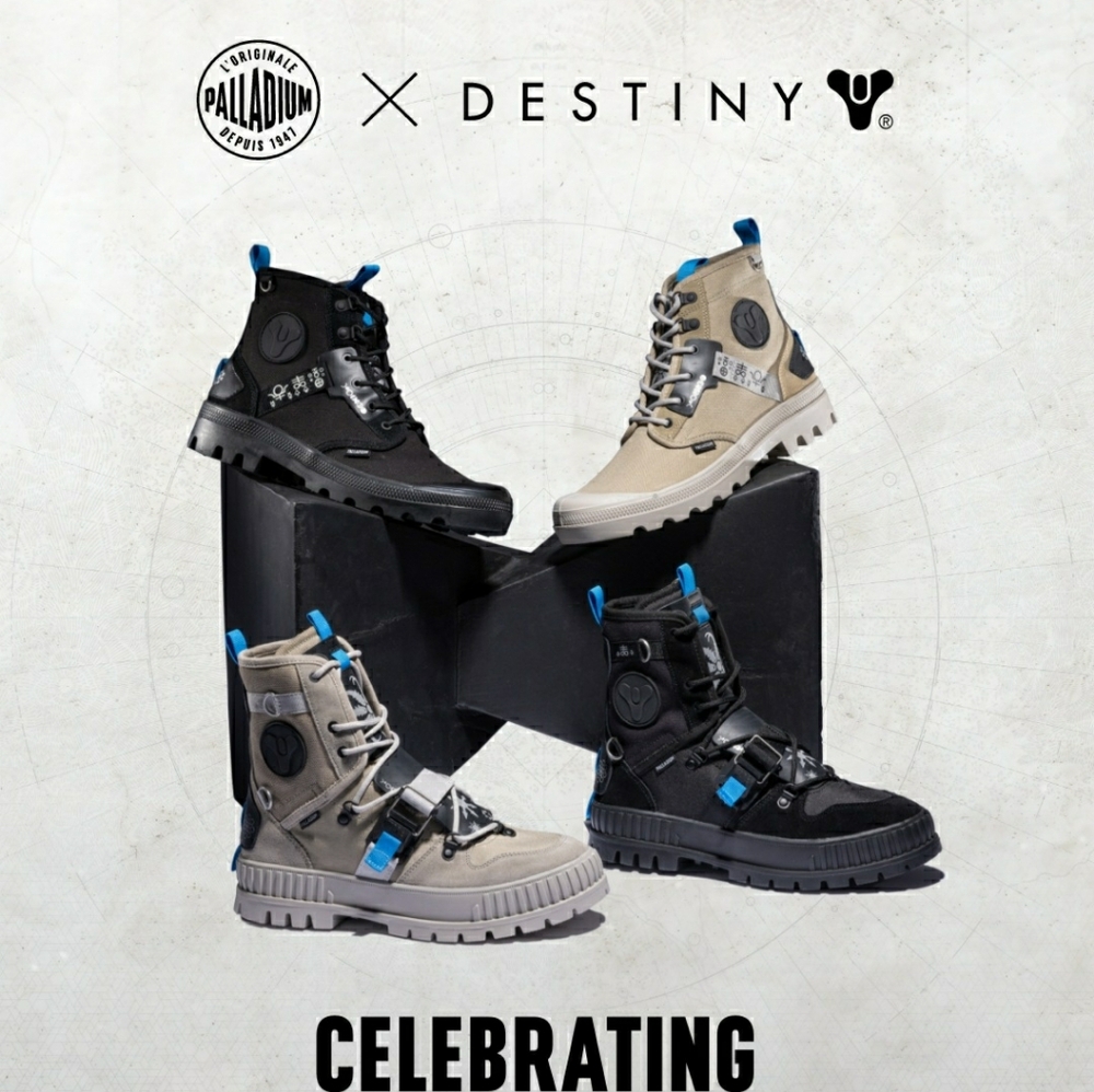 Palladium Pampa X Destiny 2 Moto Combat Boots Men Size: 7 Black & Blue NWT - Picture 11 of 11